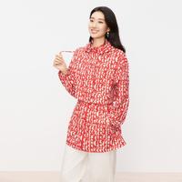2025春季轻奢时尚通勤设计感印花直筒长袖外套女