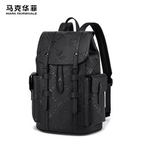 马克华菲时尚个性印花大容量商务潮流双肩包休闲百搭电脑旅行男士包包 暮色黑【京东快递|袋】