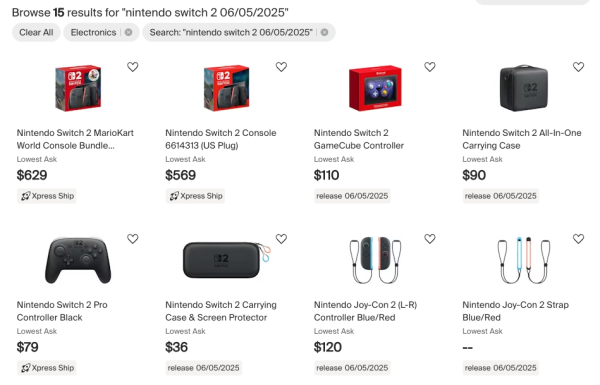 StockX最新Nintendo Switch 2 上线