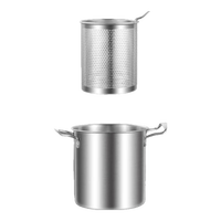 金汤银饺316不锈钢双耳炸锅直筒家用炸鸡炸薯条煮面泼油省油多功能小炸锅  16.5cm 3L