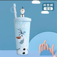 儿童吸管水杯口杯幼儿园宝宝防摔家用喝牛奶带盖杯子冷饮杯