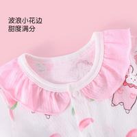 【100纯棉网眼透气】婴儿连体衣夏季薄款短袖外出宝宝哈衣爬服