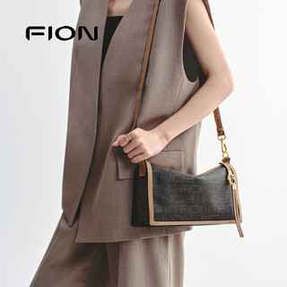  FION/菲安妮 经典老花 女士单肩斜挎包  中包