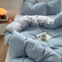 bliss 百丽丝 床单四件套 纯棉磨毛被套 2025新款 200*230 雾蓝青灰