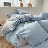 bliss MERCURY 水星家纺 床单四件套 纯棉磨毛被套 2025新款 1.8m 雾蓝青灰