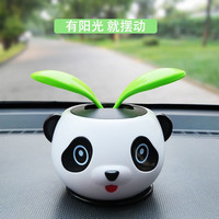 菲淼 熊猫太阳花汽车摆件 防滑垫