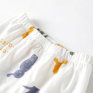 婴幼家居服夏季薄款男童长袖长裤女童空调服纯棉网眼透气睡衣套装