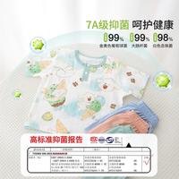 宝宝短袖空调服分体套装夏薄款纯棉儿童家居服七分裤婴儿夏天睡衣