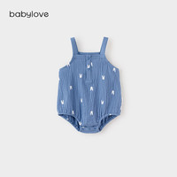 babylove【合集】婴儿连体衣包屁衣夏季薄款衣服男女宝宝夏装哈衣爬服夏装 碧城蓝 73cm