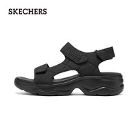斯凯奇（Skechers）凉鞋女厚底休闲运动沙滩凉拖鞋女透气防滑户外凉鞋163542 全黑色/BBK 39