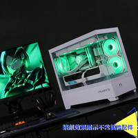 技嘉(GIGABYTE)破空C201G全景式上下分仓机箱熏黑钢化玻璃侧透兼容顶360/侧240水冷散热器快拆式防尘滤网 破空C201GI 白Matx/顶置360