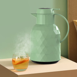 乐唯诗 智能温显玻璃内胆保温壶 抹茶绿 1.4L
