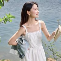 甜美减龄欧若风女式套装25年夏季牛仔翻领短袖开衫吊带裙两件套