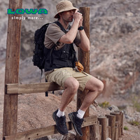 LOWA德国登山鞋男户外防水低帮耐磨徒步鞋310805藏青色/棕色41