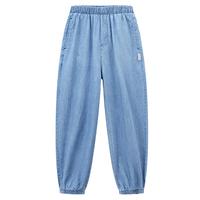 笛莎女童牛仔裤夏季女大童儿童小女孩洋气纯棉裤子薄款 浅牛仔兰