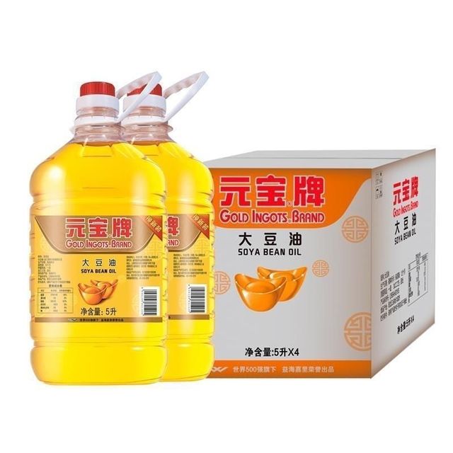 元宝 鸿孚乐 元宝一级大豆油 5L*4桶 整箱批发