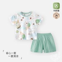 婴儿短袖夏季套装短裤宝宝纯棉薄款婴幼儿分体夏天衣服男女童夏装