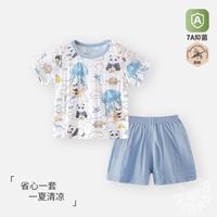 婴儿短袖夏季套装短裤宝宝纯棉薄款婴幼儿分体夏天衣服男女童夏装