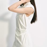 系列OCH.夏装 纯棉polo领收腰休闲长裙无袖连衣裙