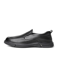 森达乐福鞋男羊皮革夏一脚蹬皮鞋1BH01BM3 黑色新 44