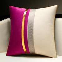 华幔盛庭 福泽绵长 FZMC 抱枕 35*50cm枕套+枕芯 紫色拼接