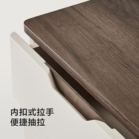 林氏家居 床头柜现代简约北欧简易收纳柜【灰色+白色】LS154B1-A床头柜