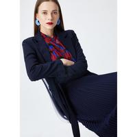 曼德诗 MARVALAS 纯色通勤外套女夏季简约气质造型感长袖西服