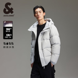 JACK&JONES 杰克琼斯 杰克·琼斯（JACK&JONES）男装衣服秋冬短款羽绒服男保暖外套合集 224312031静谧灰 L 180