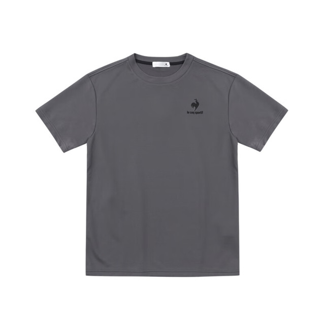 le coq sportif 乐卡克 法国大公鸡男女t恤短袖休闲刺绣LOGO夏季透气奥运品牌QMMTJA30Z 灰色 O