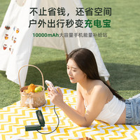 FUNME充电宝手持小风扇超强大风力超长续航静音usb充电二合一户外挂脖折叠迷你便携式随身小型办公室
