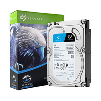 PLUS会员：希捷 监控硬盘4TB 256MB SATA 垂直 机械 PMR CMR 希捷酷鹰SkyHawk ST4000VX016