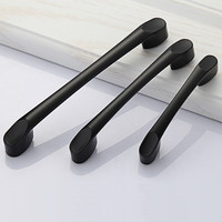 雨花泽 拉手柜门抽屉橱柜拉手128孔距 黑色