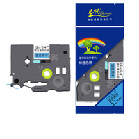 e代 eternal 标签带 适用兄弟标签机色带 标签打印纸PT-D210标签机 12mm不干胶标签纸 蓝底黑字 12MM*8M