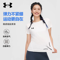 UNDER ARMOUR安德玛t恤女短袖25夏季透气吸湿排汗速干跑步运动休闲服 黑色139-001/凉感透气 L
