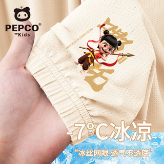 MINI PEPCOmini小猪班纳女童哪吒冰丝裤子夏季凉感降温休闲防蚊运动长裤 【冰丝·防蚊】深蓝太乙哪吒小标 140 【56-68斤】