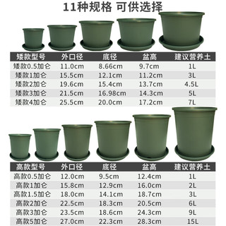 爱美花盆爱美三代控根加仑盆加厚月季草莓盆栽高矮款塑料花盆家用阳台 【三代矮款3加仑】（10个装） 无托盘