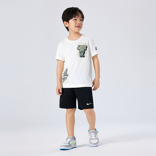 NIKE 耐克童装男女童短袖T恤2025夏季舒适儿童针织休闲运动短T上衣 棉花糖 120 /60 (6)