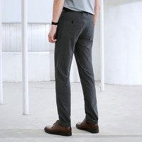 衬衫老罗抗皱休闲裤男含莱赛尔亚麻舒适柔软直筒长裤男装长裤子H236838 黑色长裤 36(181-190斤)
