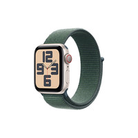 苹果 Apple Watch SE 2024款智能手表40毫米星光色铝金属表壳湖绿色回环式运动表带MXF63CH/B