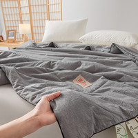 无印良品A类夏凉被纯棉夏被可水洗夏季空调被100%棉花被夏天薄被子 石灰 【单夏被】200*230cm