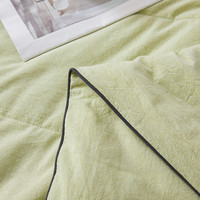 无印良品A类夏凉被纯棉夏被可水洗夏季空调被100%棉花被夏天薄被子 豆绿 【单夏被】150*200cm