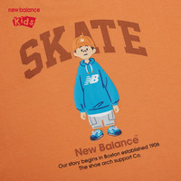 NEW BALANCE nb童装男女儿夏季时尚舒适凉感T恤ND7EE37013 橘色 130