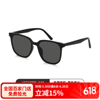 LOOK眼镜 墨镜女高级感新款素颜墨镜男夏季防晒开车大脸显瘦妆感太阳镜 亮黑色