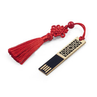 DaFonQi 投标用U盘 招标U盘电脑办公优盘 金属防水 小容量投标中国风logo展会优盘 【窗花-袋装】免费刻字 16GB USB 3.0