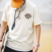 马登 MADEN工装 美式休闲马卡龙色短袖t恤字母印花蓝色纯棉圆领体恤男夏