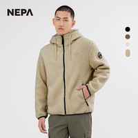 NEPA耐葩秋冬FLEECE面料抓绒衣男士连帽型夹克外套7H76146 104乳白色 185/100A