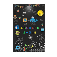 飞博士黑色90*120cm双层磁性黑板墙贴儿童创意涂鸦墙环保可擦写无尘黑板磁吸家用上磁力黑板 黑  色：90*120cm双层磁性黑板贴