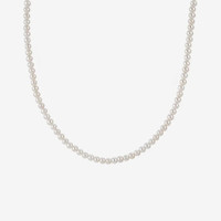 滴水成珠南珠世家正圆形淡水珍珠项链璨优雅优质珍珠套装母亲节 3-4mm基本无瑕小米珍珠(约40cm)