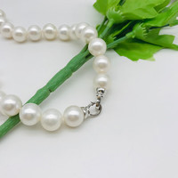 滴水成珠南珠世家正圆形淡水珍珠项链璨优雅优质珍珠套装母亲节 12-13mm基本无瑕白色珍珠14k金扣