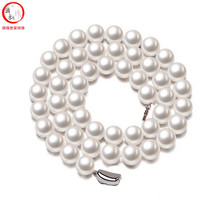 滴水成珠南珠世家正圆形淡水珍珠项链璨优雅优质珍珠套装母亲节 6-7mm白色珍珠